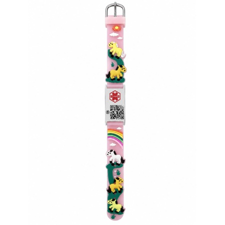 BeSafeCharm medische QR kinderarmband met paardjes inclusief online medisch profiel