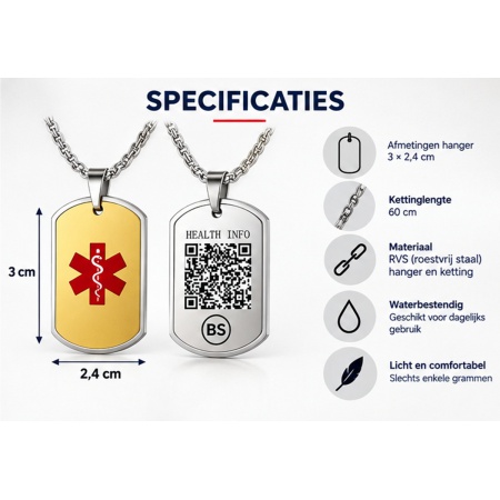 medische QR ketting met abonnement